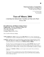 Toys of Misery 2004: A Joint Report by National Labor Committee and China  Labor Watch : China Labor Watch